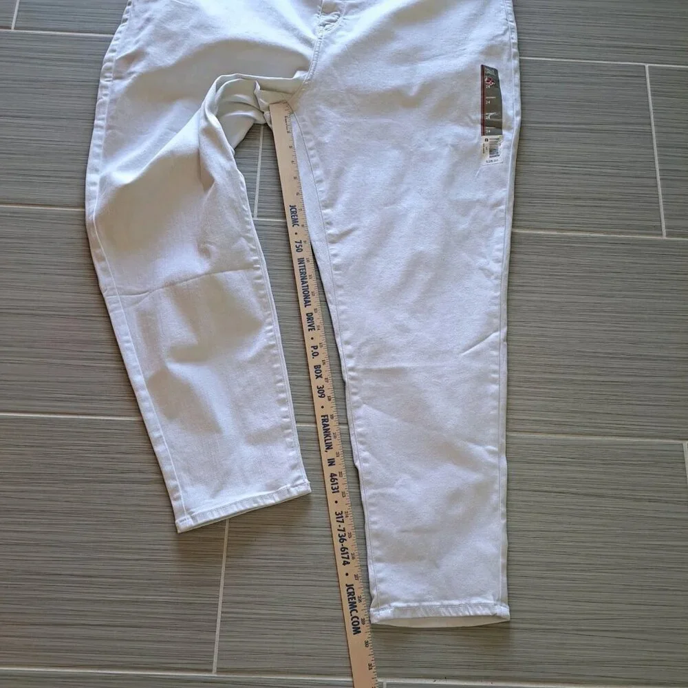 New Falls Creek Plus Size 24 White Pants Skinny Mid Rise Slimming Stretch... - Picture 7 of 10